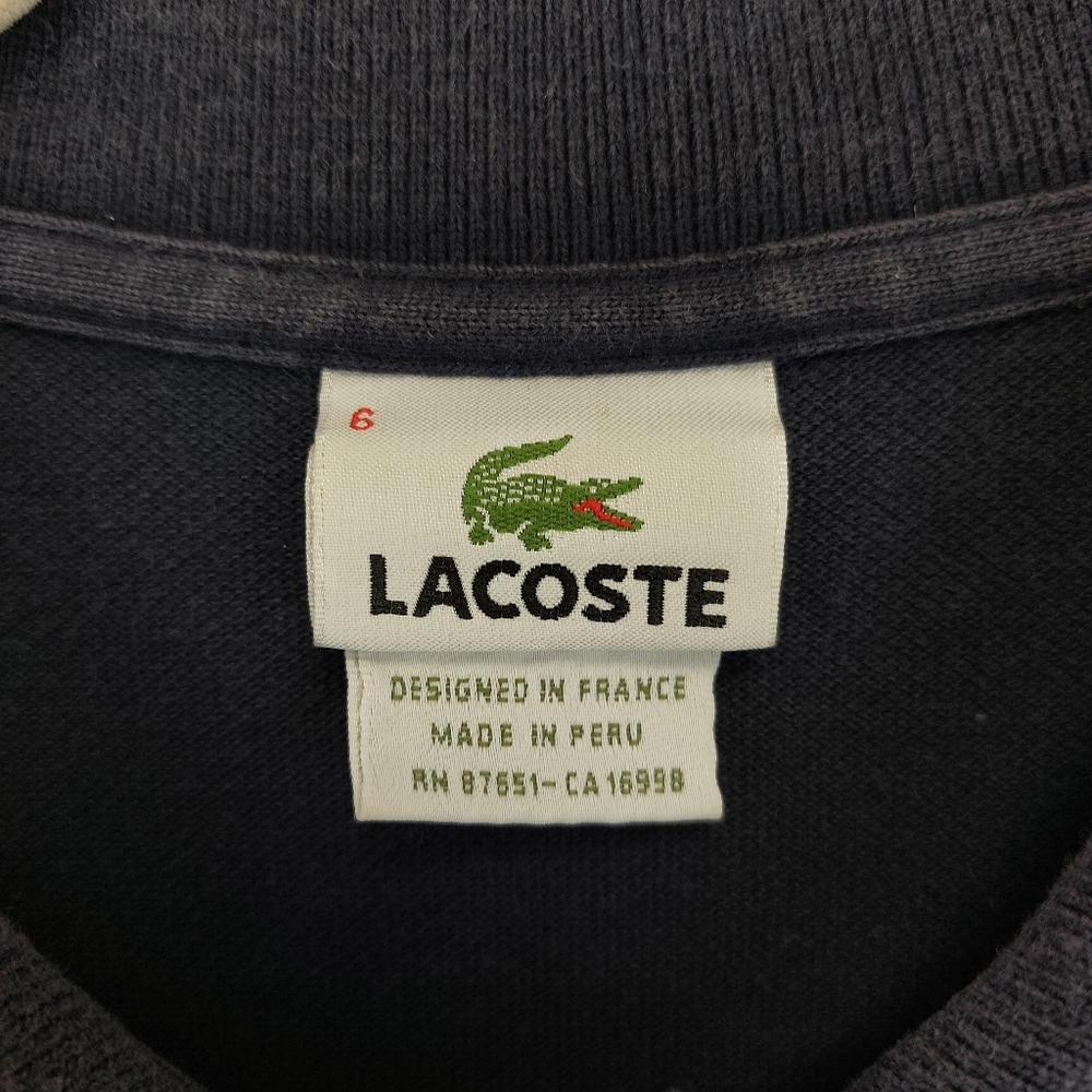 Lacoste Navy Mesh Polo Shirt - Picture 4 of 6